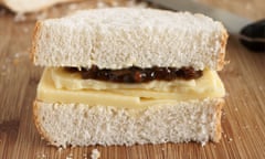 Ploughman’s choice: a rustic-style cheddar cheese and pickle sandwich.