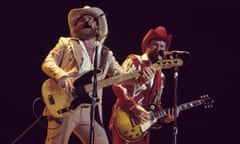 ZZ Top in Concert at the Atlanta-Fulton County Stadium - June 5, 1976<br>Dusty Hill and Billy Gibbons of ZZ Top during ZZ Top in Concert at the Atlanta-Fulton County Stadium - June 5, 1976 at Atlanta-Fulton County Stadium in Atlanta, Georgia, United States. (Photo by Tom Hill/WireImage)