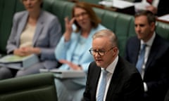 Anthony Albanese during question time at Parliament House in Canberra on Monday.