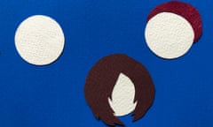 Coriky’s Fuzzy-Felt-style press image, representing Joe Lally, Amy Farina and Ian MacKaye.