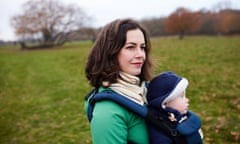 Isabel Hardman with her son, Jacob, in Richmond Park, west London, in November