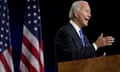 Joe Biden speaking during the Democratic convention