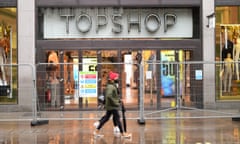 Barriers outside the Topshop store on Oxford Street, London