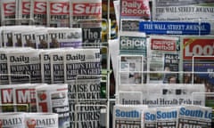 British Media Await Lord Justice Leveson’s Report<br>LONDON, ENGLAND - NOVEMBER 28: Newspapers are displayed on a stand outside a newsagent on November 28, 2012 in London, England. The findings of the Leveson Inquiry which focused on the culture, practices and ethics of the press, is due to be published tomorrow by Lord Justice Leveson after an 18 month inquiry. (Photo by Dan Kitwood/Getty Images)