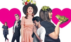 Love struck … from left, Angela Barnes, Joel Creasey, Emma Sidi, Ahir Shah and Sofie Hagen