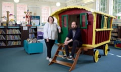 Shelf life … Amanda Giles and Terry Curran in the children’s section of Battle library, Reading. Photograph: Christian Sinibaldi/The Guardian