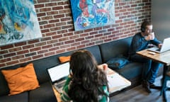 People work at the "coworking" space Cove