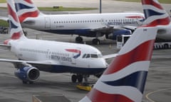 British Airways planes at airport