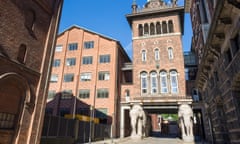 The Elephant Tower, which used to be the entry gate to the Carlsberg brewery complex, Carlsberg City District, Copenhagen, Denmark.