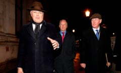 Iain Duncan Smith (left), Peter Lilley (centre) and David Trimble leave after a meeting in Downing Street on Monday night. 