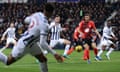 Andreas Weimann scores for West Brom against Birmingham.