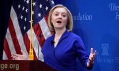 Liz Truss<br>Former British Prime Minister Liz Truss delivers the 2023 Margaret Thatcher Freedom Lecture at The Heritage Foundation, a conservative policy institute in Washington, Wednesday, April 12, 2023. Truss held many high posts in the government, including foreign secretary, but her time as prime minister lasted less than two months in 2022. (AP Photo/J. Scott Applewhite)