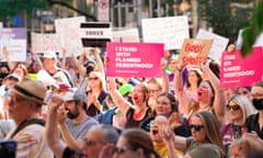 People rally for abortion rights in Pittsburgh, Pennsylvania, in June 2022. 
