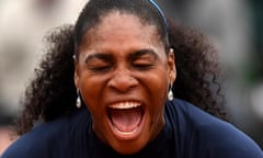 2016 French Open - Day TwelvePARIS, FRANCE - JUNE 02: Serena Williams of the United States reacts during the Ladies Singles quarter final match against Yulia Putintseva of Kazakhstan on day twelve of the 2016 French Open at Roland Garros on June 2, 2016 in Paris, France. (Photo by Dennis Grombkowski/Getty Images)