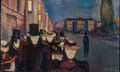 Evening on Karl Johan Street, 1892, by Edvard Munch