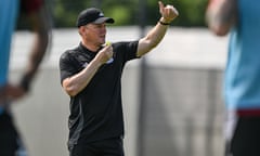 Eddie Howe oversees a training session during Newcastle’s pre-season camp in Germany