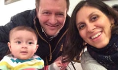 An undated family photograph of Nazanin Zaghari-Ratcliffe with her husband, Richard Ratcliffe, and their daughter, Gabriella