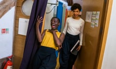 Sarah Amankwah and Nina Bowers backstage.