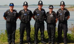 Isles of Scilly police including Sgt Colin Taylor (centre).