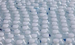 Plastic bottles of drinking water