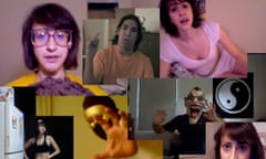 Stills from Ann Hirsch's online Youtube performance art piece Scandalishious, circa 2008