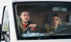 Iain De Caestecker as Gabe and Joanna Vanderham as Sam in The Control Room.