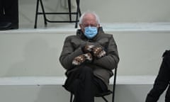 Bernie Sanders wearing mittens