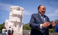 Martin Luther King III, the son of Martin Luther King Jr, at the Martin Luther King Memorial in Washington.