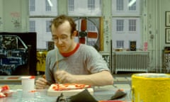 Keith Haring in his studio in New York City.