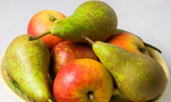 English Cox Apples and Conference Pears in a Bowl<br>BFKYNM English Cox Apples and Conference Pears in a Bowl