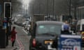 .<br>Traffic Pollution Marylebone Road London 27-01-2017 Photograph by Martin Godwin