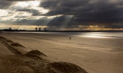 Port Talbot steelworks seen from Aberavon beach.