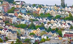 Typical Victorian houses in San Francisco, California, United States of America, North America<br>CPDH3Y Typical Victorian houses in San Francisco, California, United States of America, North America