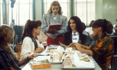 Winona Ryder, second from right, as Veronica Sawyer in Heathers (1988).
