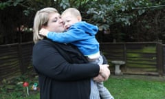 Rebecca, one of the subjects of Breaking the Silence Live, with her son Finley, who she heard for the first time after receiving a cochlear implant.