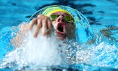 Australia’s Mitchell Larkin competes in the men's 200m backstroke heats.