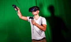 Man in VR headset