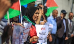 A protest in Gaza against Israel’s plans to annex the West Bank.
