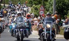 Motorcyclists’ annual gathering at Lake Balaton, Hungary.