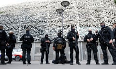 Police outside the Parc des Princes before Israel’s game against Mali