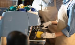 Stock photo of a barista making coffee