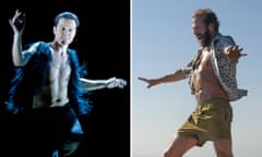 Andrew Scott  in Birdland, left, and Ralph Fiennes in A Bigger Splash