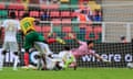 Vincent Aboubakar scores Cameroon's opener against Cape Verde.