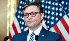 Mike Johnson at the US Capitol on 7 November.