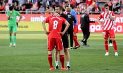 Girona FC - Levante UD<br>Girona’s players react after the Spanish LaLiga soccer match between Girona FC and Levante UD at Montilivi stadium in Girona, Catalonia, Spain, 12 May 2019. EFE/ David Borrat