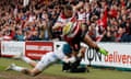 Gloucester Rugby's Jonny May in action against Exeter Chiefs' Jack Nowell (L)<br>Britain Rugby Union - Gloucester Rugby v Exeter Chiefs - Aviva Premiership - Kingsholm - 6/5/17 Gloucester Rugby's Jonny May in action against Exeter Chiefs' Jack Nowell (L) Mandatory Credit: Action Images / Peter Cziborra Livepic EDITORIAL USE ONLY.