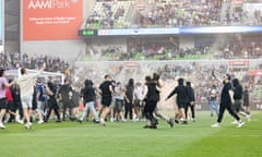 Pitch invasion AAMI Park
