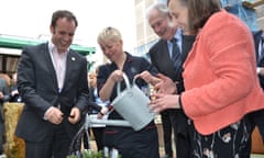 From left:  Paul Mears, chief executive, Yeovil hospital, Janine Valentine, nurse consultant for dementia and older people, town councillor Manny Roper and Julia Jones, co-founder of John's Campaign.