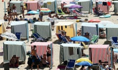 People on a beach in France