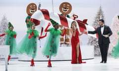 America’s Got Talent - Season 2016<br>AMERICA’S GOT TALENT -- “America’s Got Talent Christmas Special” -- Pictured: (l-r) Heidi Klum, Sal Valentinetti -- (Photo by: Vivian Zink/NBC/NBCU Photo Bank via Getty Images)